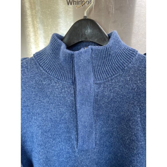 BANANA REPUBLLIC 50%‎ ITALIAN WOOL MEN'S SZ M BLUE WITH SNAP DETAIL - Picture 7 of 15